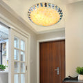 Tiffany Mediterranean Mosaic Shell LED Flush Mount Light for Living Room