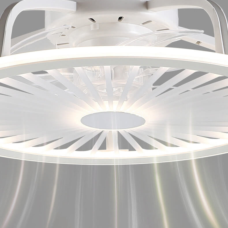 Slim Round LED Ceiling Fan Light - Modern ABS Flush Mount Design