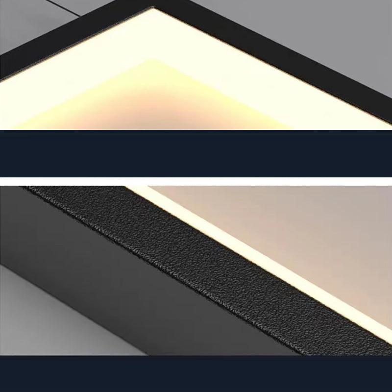 Modern Minimalist LED Chandelier - Iron, Aluminum & Silica Ceiling Plate for Stairway