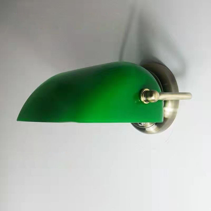 Vintage Glass Iron Round Wall Sconce Lamp - 1-Light Living Room Fixture