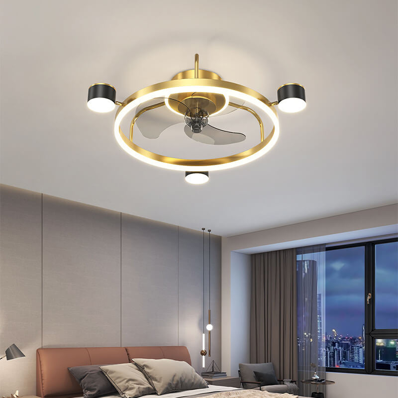 Modern Luxury Starry Sky LED Ceiling Fan Light