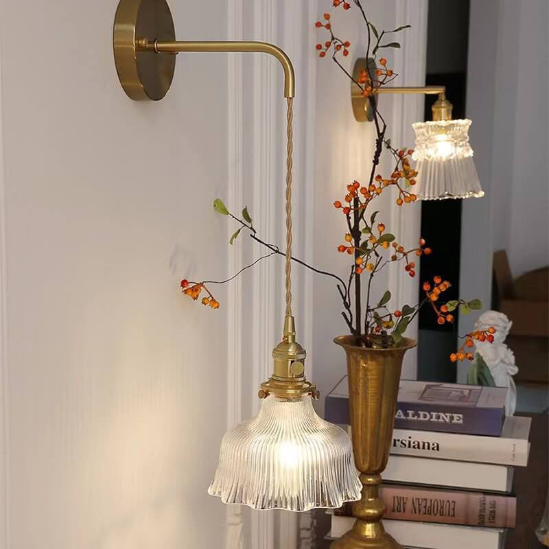 Nordic Minimalist Copper Glass Wall Sconce Lamp