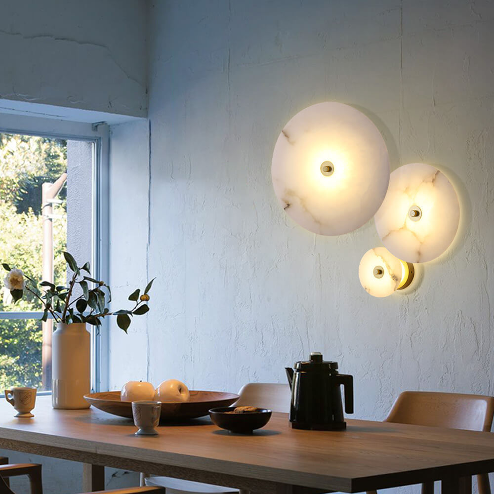 Contemporary Luxury Marble Iron LED Wall Sconce for Living Room & Bedroom