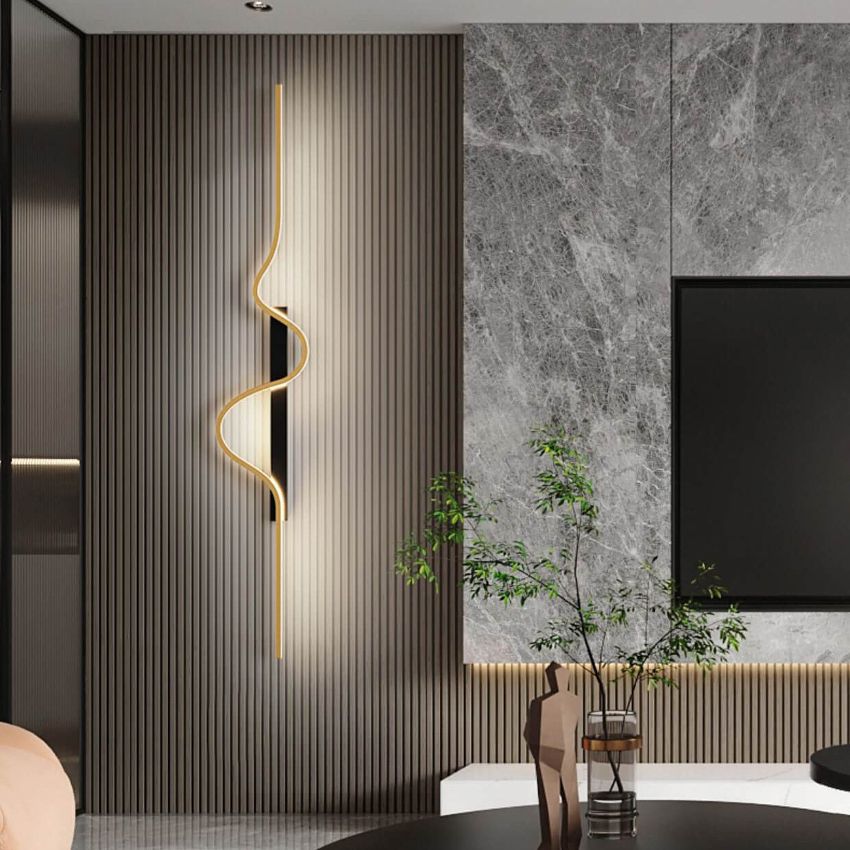 Modern Minimalist Aluminum Iron LED Wall Sconce for Living Room