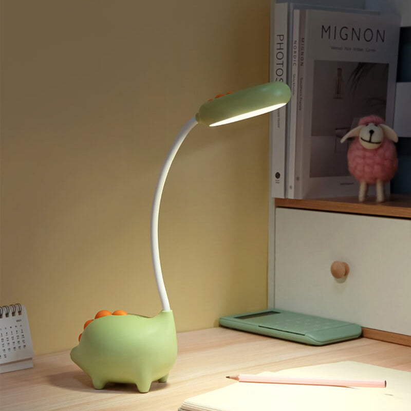 Cartoon Dinosaur Eye Care Rechargeable LED Desk Lamp for Kids, Adjustable Brightness, Night Light, Cute Dinosaur Decor for Children's Room, Study Lamp, USB Rechargeable, Creative Gift for Boys and Girls, Safe Eye Protection, Modern Desk Lighting