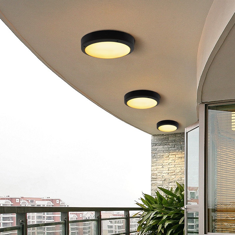 Modern Minimalist Round Octagon Aluminum LED Flush Mount Ceiling Light - Waterproof for Living Room