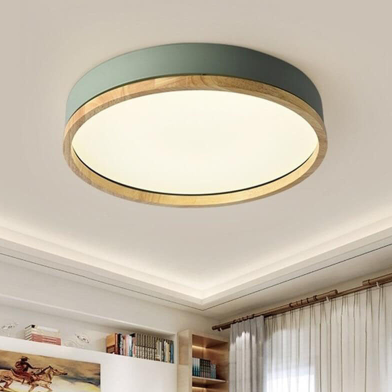 Simple Macaron Round Acrylic LED Flush Mount Ceiling Light - Modern Lighting Fixture for Home, Kitchen, and Hallway, Energy Efficient Design