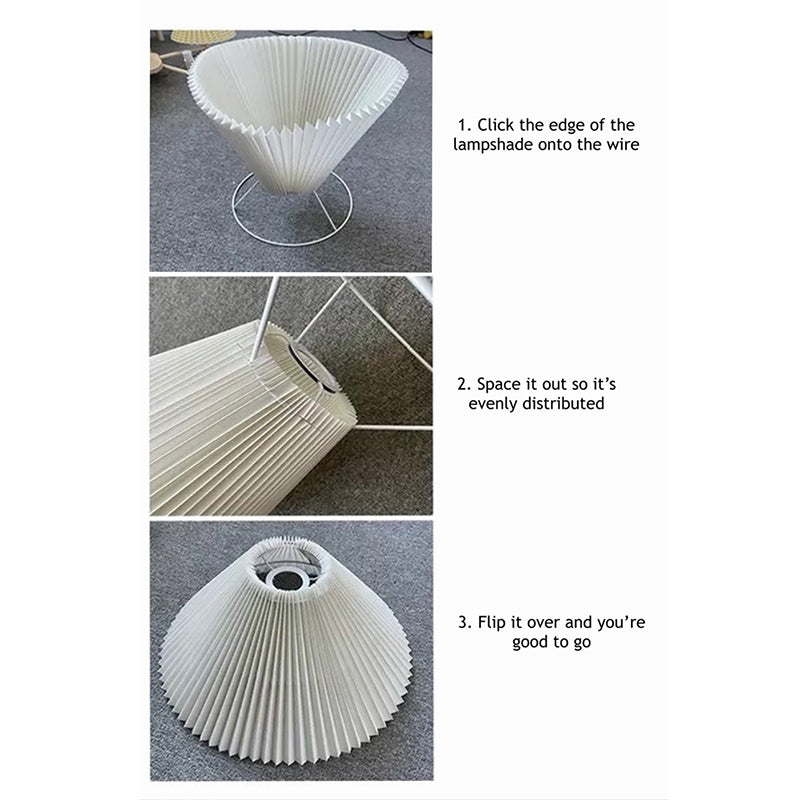 Traditional Japanese Pleated Cone Floor Lamp with Arc Wood Pole - 1-Light Design for Home Office Decor