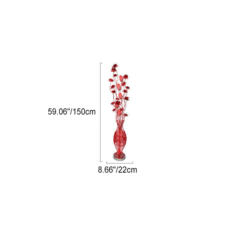 Contemporary Aluminum LED Floor Lamp with Vase Design for Living Room