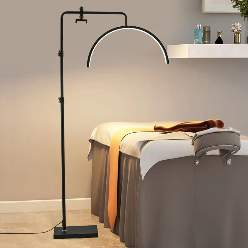 Modern Minimalist Half-Moon Iron LED Floor Lamp, Retractable Design, Stylish Standing Light для Living Room & Home Decor
