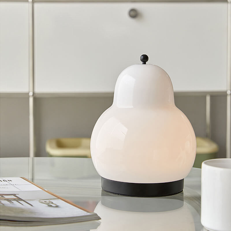 Traditional French Cream Pear Shape LED Rechargeable Touch Table Lamp for Bedroom Nightstand Lighting Decorative Accent Soft Warm White Glow Modern Minimalist Design Portable Cordless Dimmable Bedside Lamp Stylish Home Decor Unique Gifts for Her