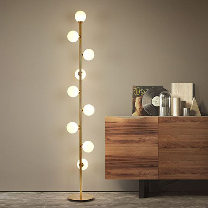 Contemporary Scandinavian 9-Light Metal Floor Lamp for Living Room