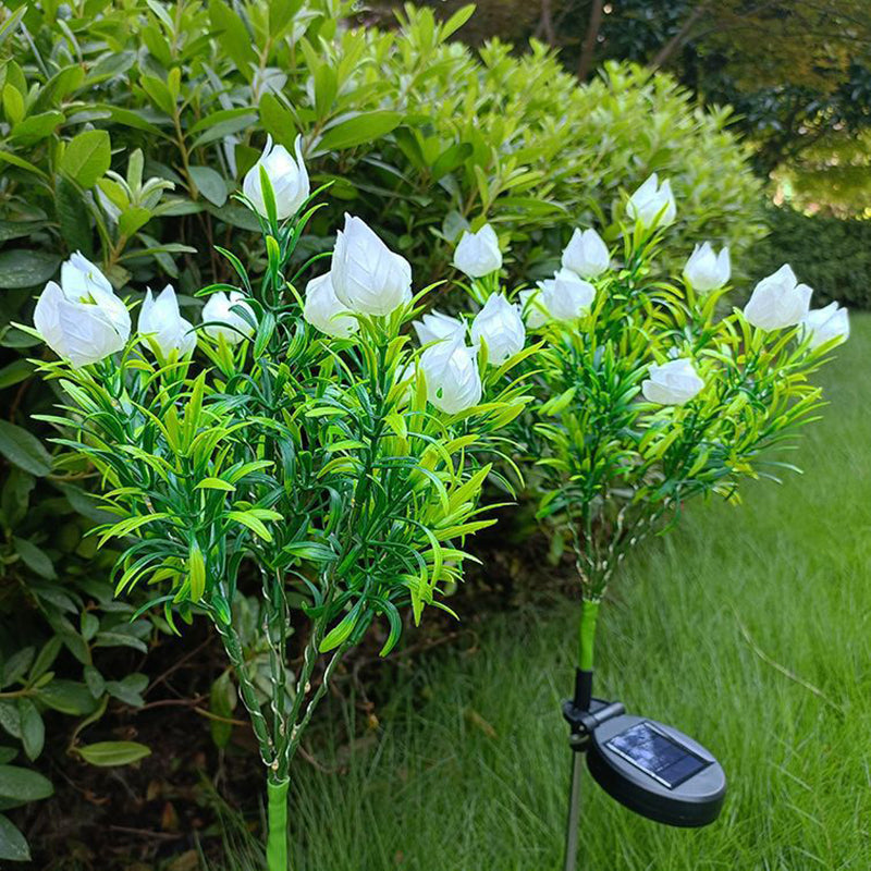Contemporary Waterproof Imitation Gardenia LED Solar Lawn Light for Outdoor Patio