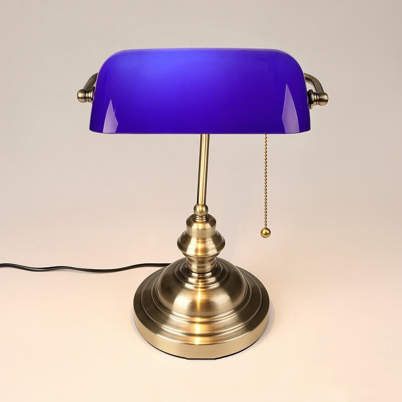 Retro Colored Glass Metal Base Table Lamp 1-Light Zipper Design Vintage Home Decor Bedroom Lighting Industrial Style Desk Lamp Unique Accent Light Stylish Lighting for Living Room Modern Table Lamp Classic Retro Aesthetic Decorative Lamp Designer Lighting