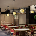 Modern Hemp Ball Pendant Light - Minimalist Iron Drum Fixture for Living Room