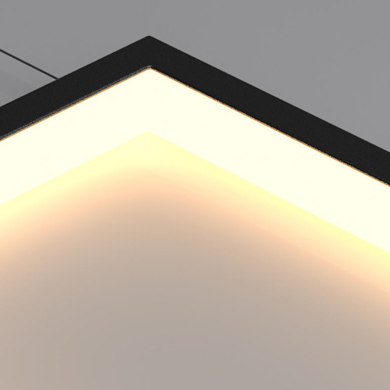 Modern Minimalist LED Chandelier - Iron, Aluminum & Silica Ceiling Plate for Stairway