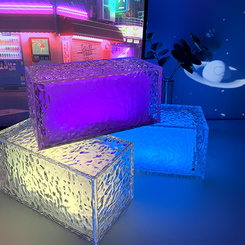 Acrylic RGB LED Ice Cube Table Lamp - Color Changing Decorative Light