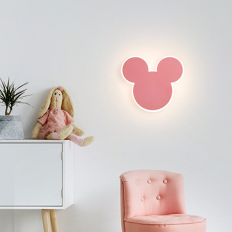 Cartoon Creative Mouse Rabbit LED Wall Sconce Lamp Cute Night Light Kids Room Decor Nursery Lighting Creative Wall Fixture Funny Animal Design Energy Efficient Light for Children's Bedroom Modern Home Décor Unique Gift Idea for Kids Fun Cartoon Character