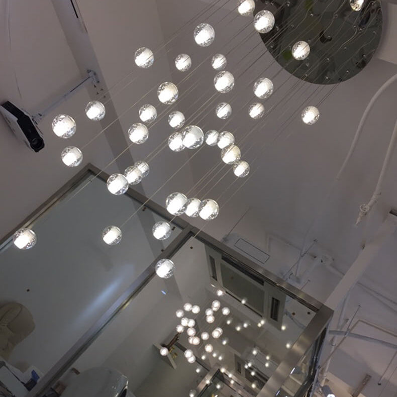 Modern Luxury LED Loft Chandelier with Crystal Orb Shade