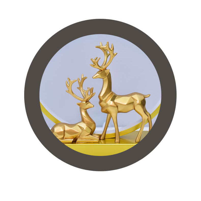Contemporary Nordic Iron Acrylic Circle Deer LED Night Light - USB Plug-in Table Lamp for Bedroom