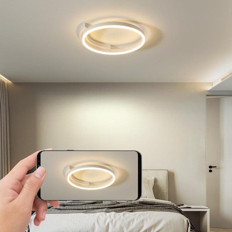 Modern Minimalist LED Flush Mount Ceiling Light – Acrylic & Aluminum Circle Ring for Living Room