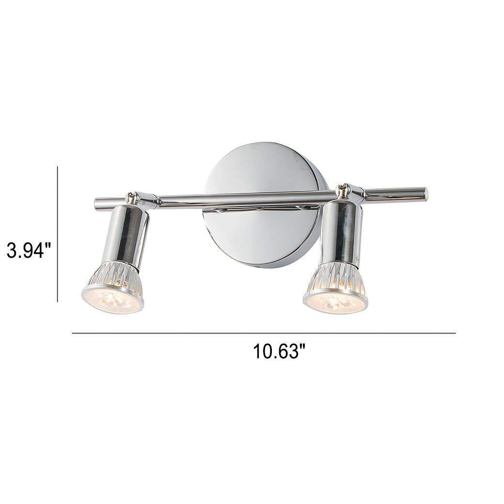 Modern Chrome 2-Light Vanity Wall Sconce - Elegant Metal Mirror Lamp