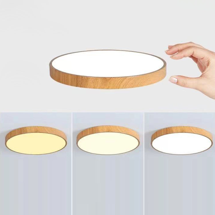 Contemporary Scandinavian Round PVC Iron LED Flush Mount Ceiling Light for Bedroom