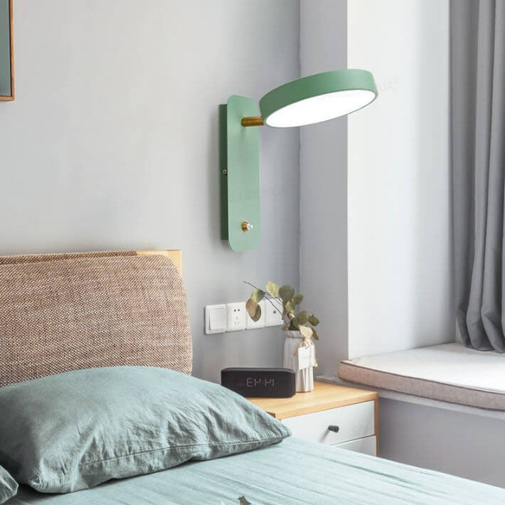 Nordic Round Rotatable LED Wall Sconce Lamp - Modern Reading Light, Adjustable Lighting Fixture, Stylish Wall Decor