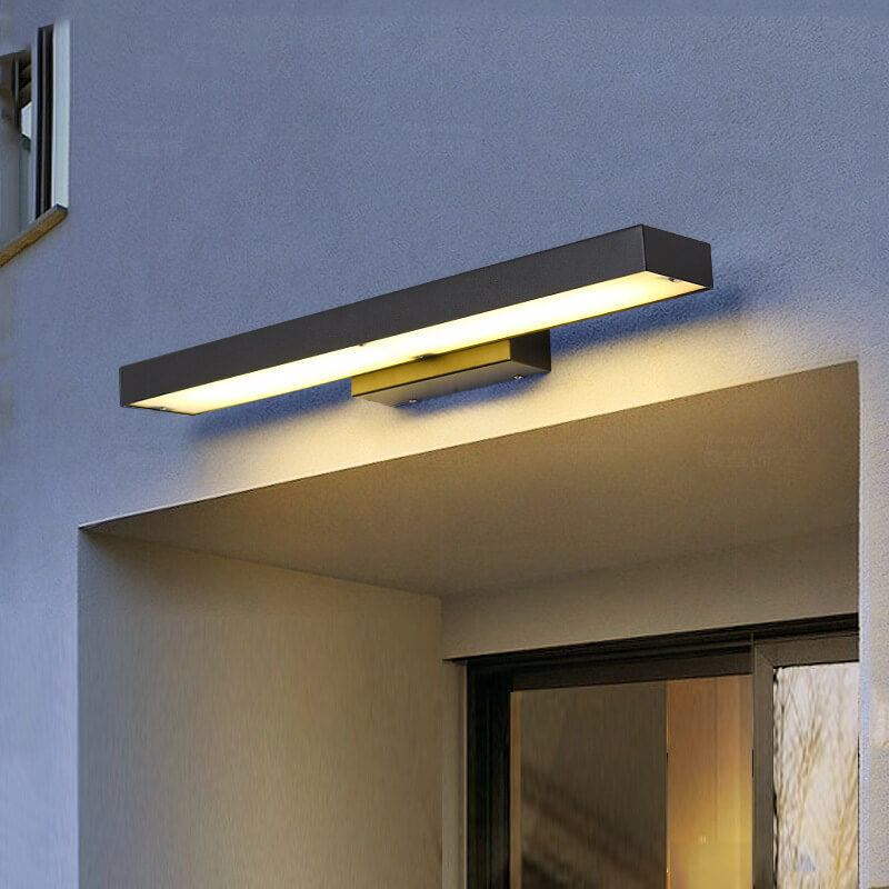 Modern Minimalist LED Outdoor Wall Sconce - Waterproof Rectangular Sensor Light