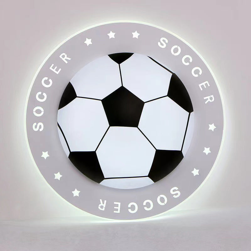 Modern Art Deco Soccer Ball LED Flush Mount Ceiling Light for Living Room