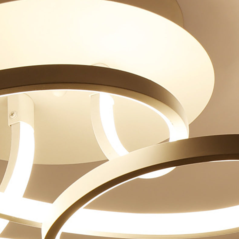 Modern Transitional Irregular Strip Aluminum Acrylic LED Semi-Flush Mount Ceiling Light for Living Room
