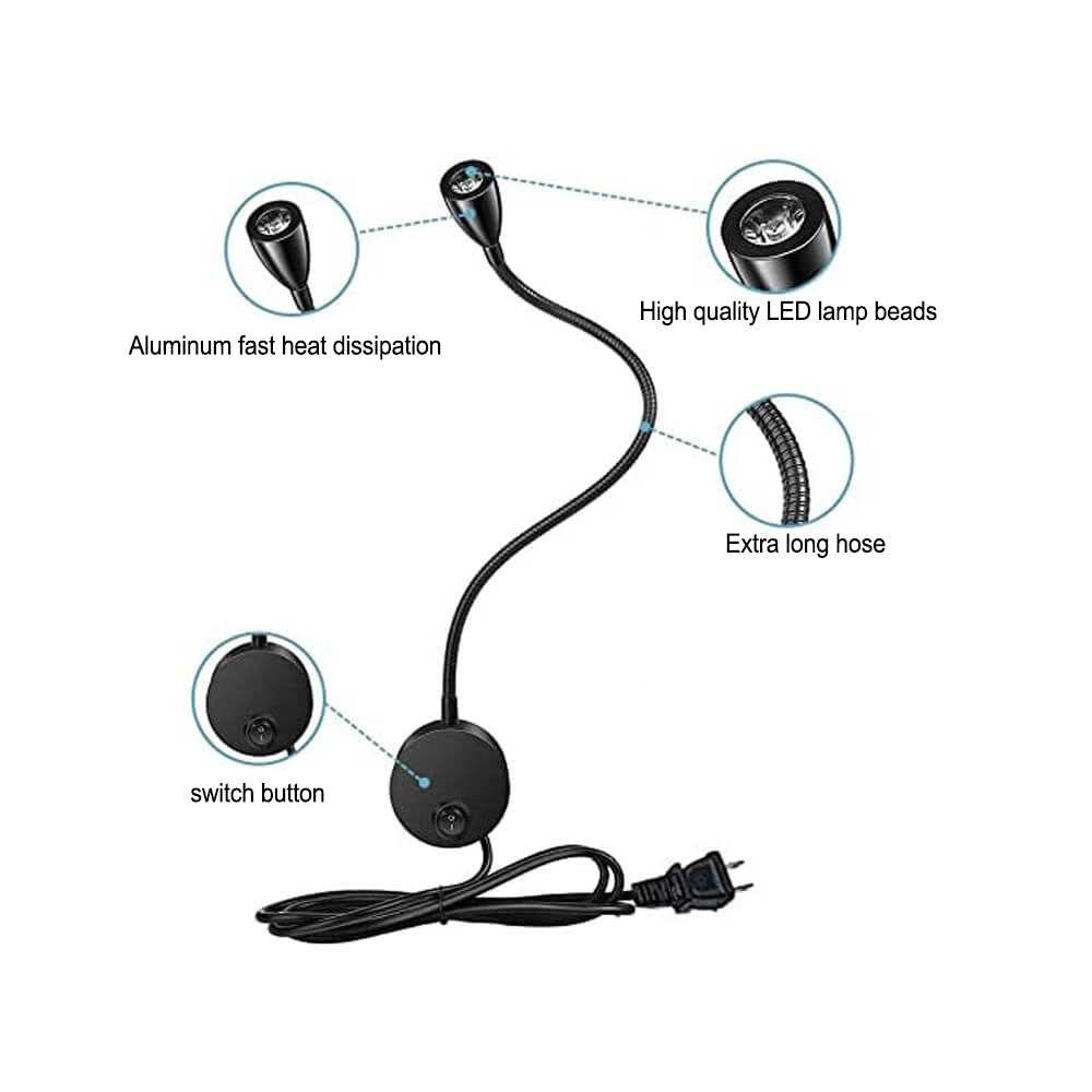 Modern LED Wall Sconce - Rotatable Hose Spotlight Reading Lamp