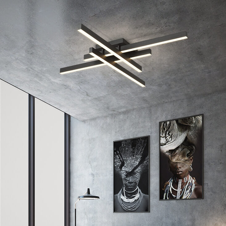 Industrial Aluminum Geometric LED Flush Mount Light