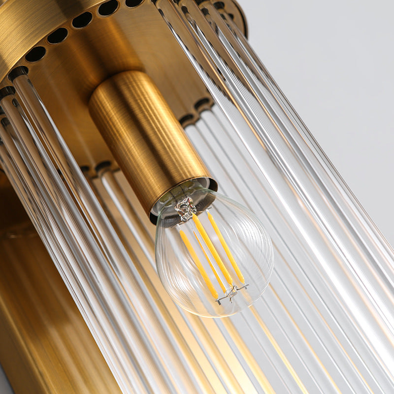 Traditional European Iron Glass Wall Sconce - 2-Light Lamp for Living Room