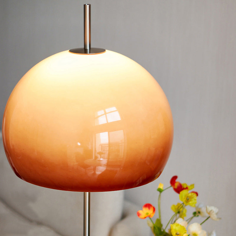 Contemporary Retro Mushroom Glass 2-Light Floor Lamp for Living Room