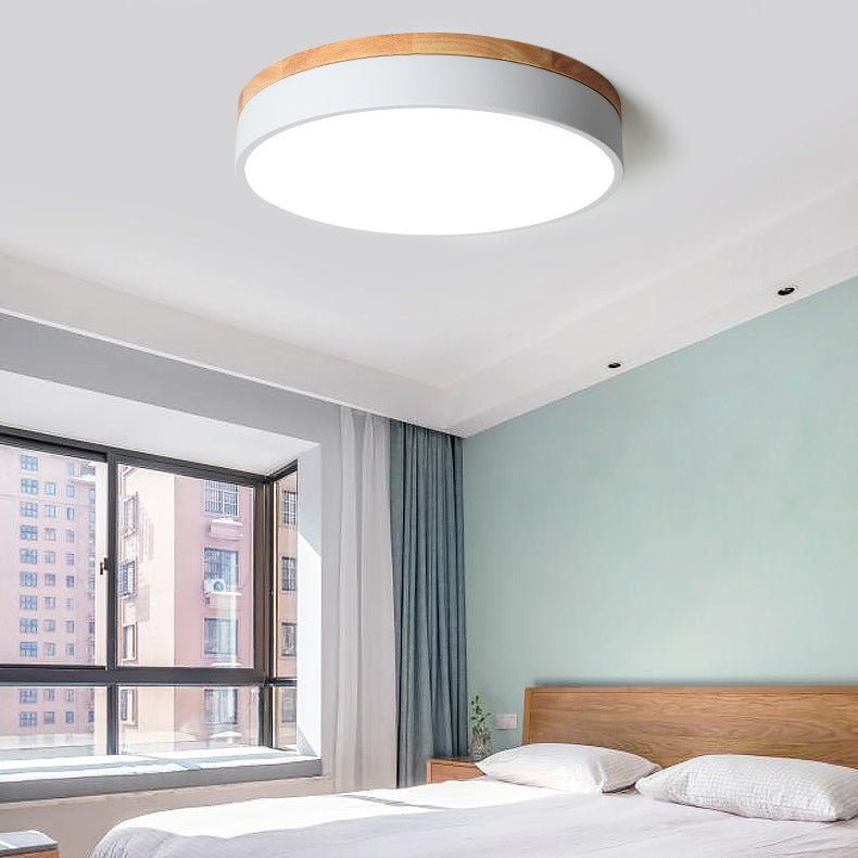 Modern Minimalist Macaron Acrylic LED Flush Mount Ceiling Light for Bedroom