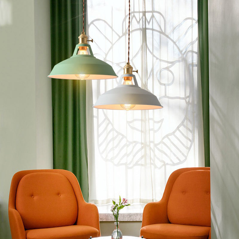 Contemporary Scandinavian Round Macaron Pendant Light - 1-Light for Living Room