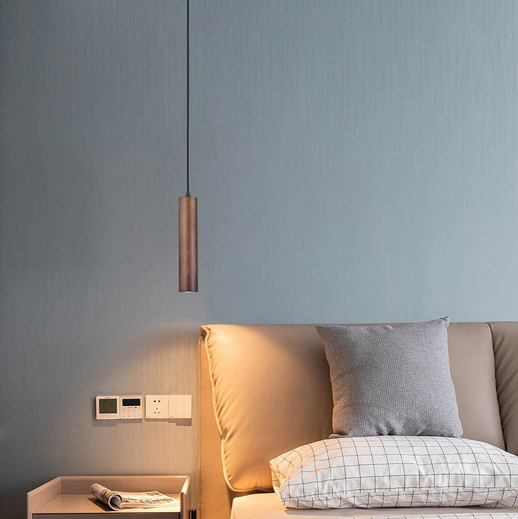 Modern Minimalist Oak Wood Pendant Light for Living Room & Bedroom