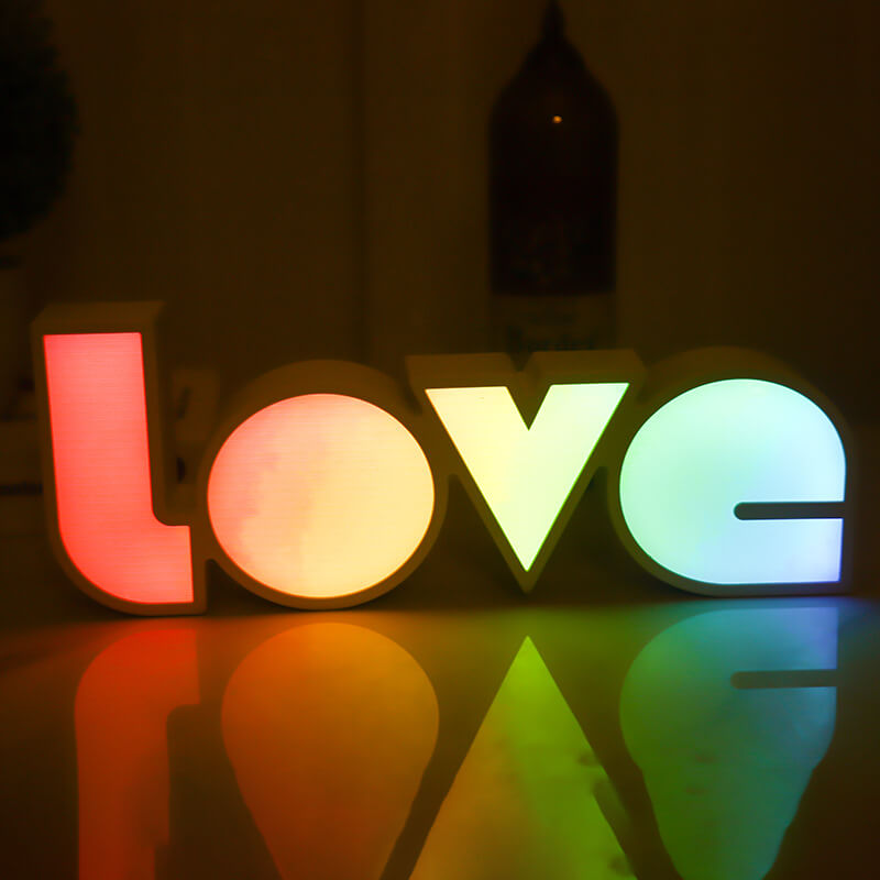 Contemporary Love Letters LED Night Light Table Lamp for Bedroom Decor, Valentine's Day Gift, Romantic Bedroom Lighting, PS Love Decorative Lamp, LED Heart Lamp, Unique Wedding Decoration, Modern Home Decor, Couples Night Stand Light