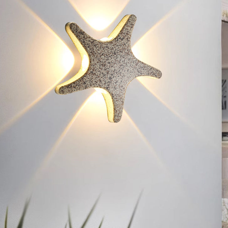 Contemporary Aluminum Starfish LED Waterproof Wall Sconce for Outdoor Patio Lighting