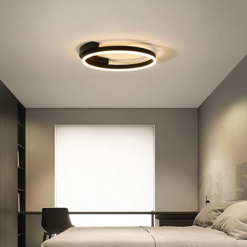 Modern Minimalist LED Flush Mount Ceiling Light – Acrylic & Aluminum Circle Ring for Living Room