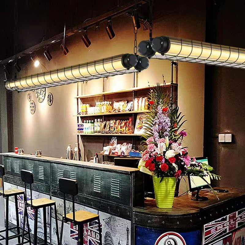 Contemporary Industrial Acrylic 1/2 Light Island Chandelier for Dining Room