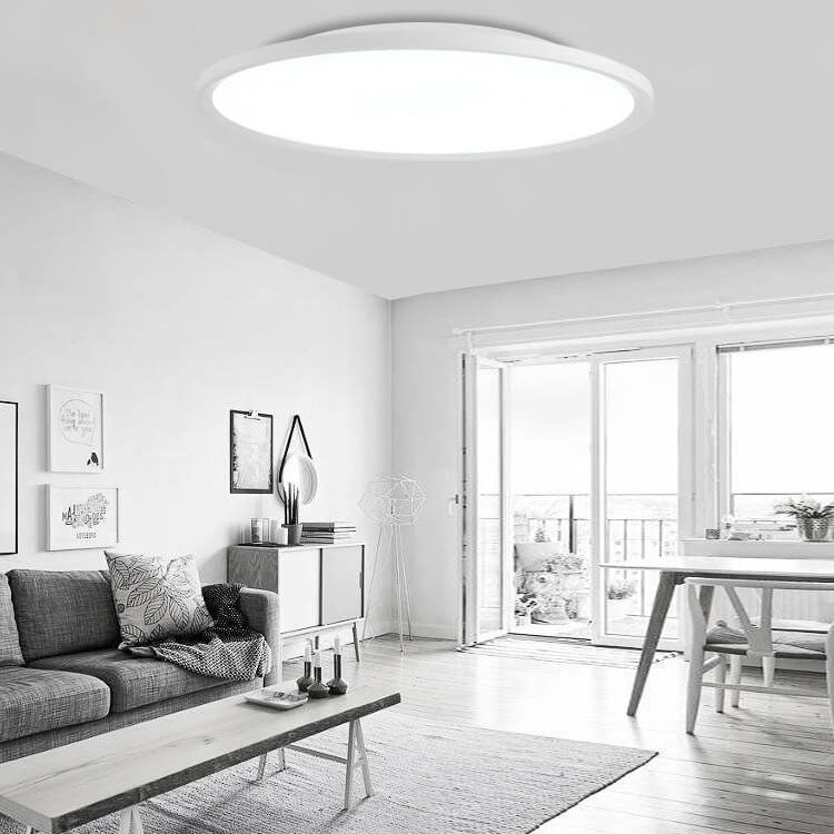Modern Minimalist LED Flush Mount Ceiling Light - Acrylic Aluminum Round Shade for Living Room