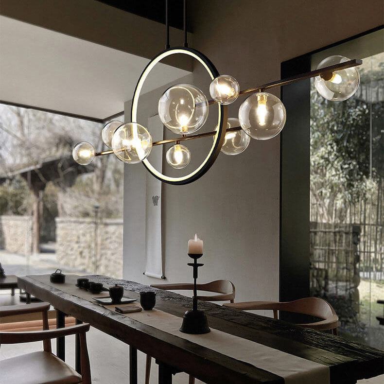 Modern Glass Bubble Chandelier - 7/10 Light Magic Bean Island Pendant Lighting