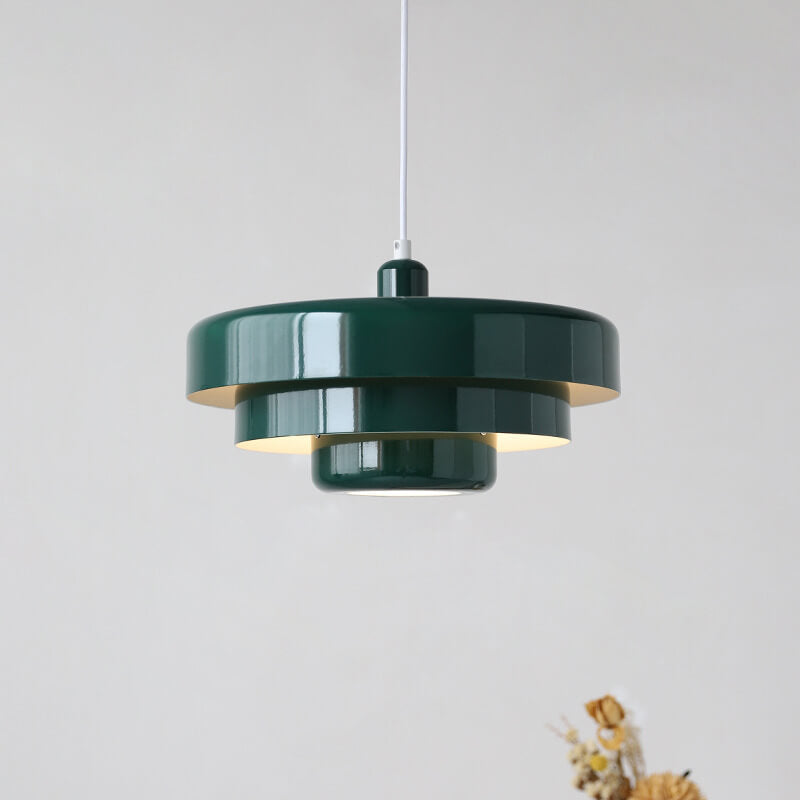 Nordic Vintage Multi-Layer Round Metal Pendant Light 1-Light Fixture
