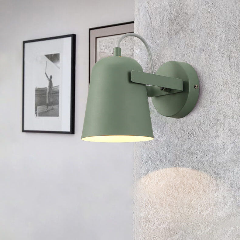 Nordic Macaron Iron Cylinder Dome Wall Sconce Lamp - 1-Light Modern Fixture for Home Decor, Stylish Lighting for Living Room, Bedroom, and Hallway