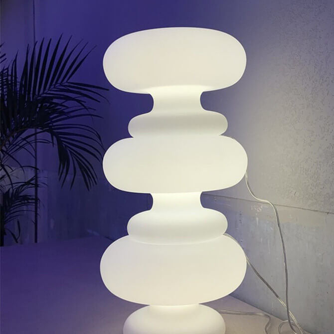 Danish Milk White Mushroom 1-Light Table Lamp - Modern Minimalist Lighting, Contemporary Home Decor, Elegant Nightstand Lamp, Stylish Interior Design, Soft Ambient Light Fixture, Scandi Inspired Lighting, Unique Home Accent, Designer Lamp for Living Room,