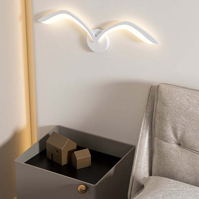 Nordic Minimalist Seagull Acrylic LED Wall Sconce Lamp - Modern Lighting Design, Energy-Efficient, Home Décor, Scandinavian Style, Adjustable Brightness