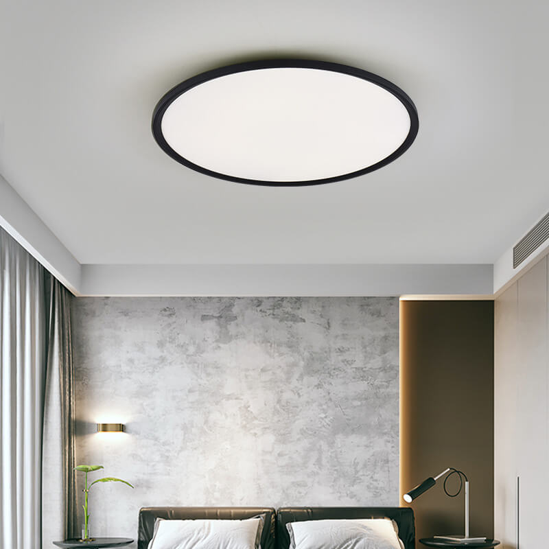 Modern Minimalist LED Flush Mount Ceiling Light - Acrylic Aluminum Round Shade for Living Room