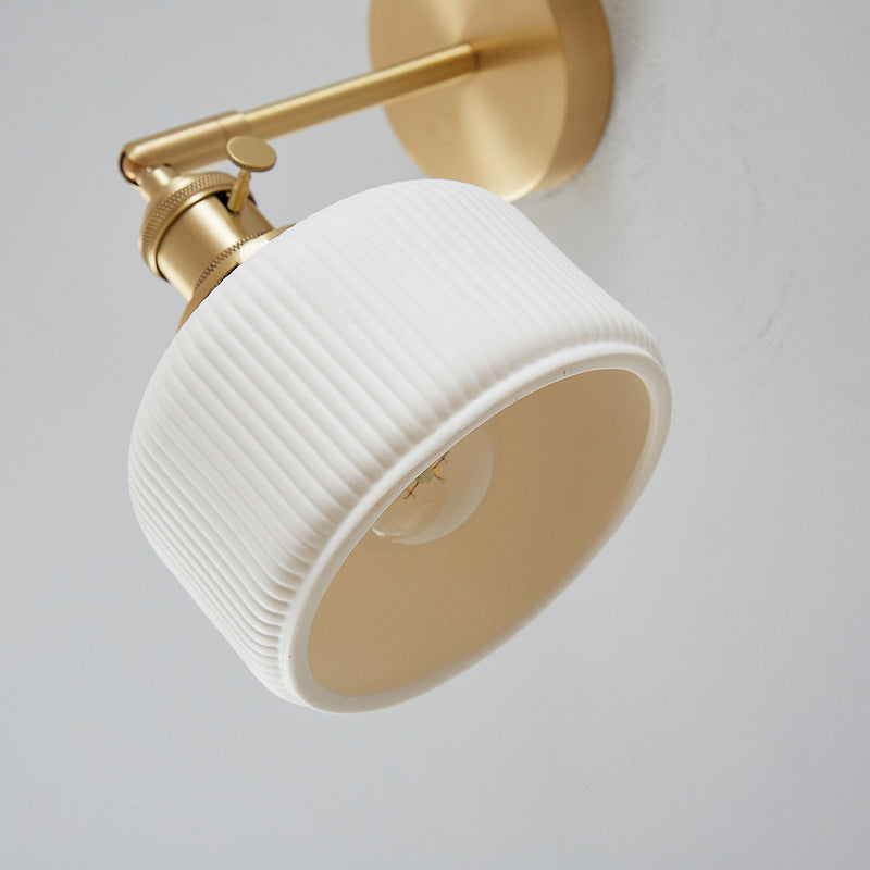 Modern Minimalist Striped Ceramic Wall Sconce Light